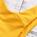 JESPER Women Swimwear Bandeau Twist Front Thong Bikini Swimsuit Strapless Bathing Suit Yellow B07P1QV2JP